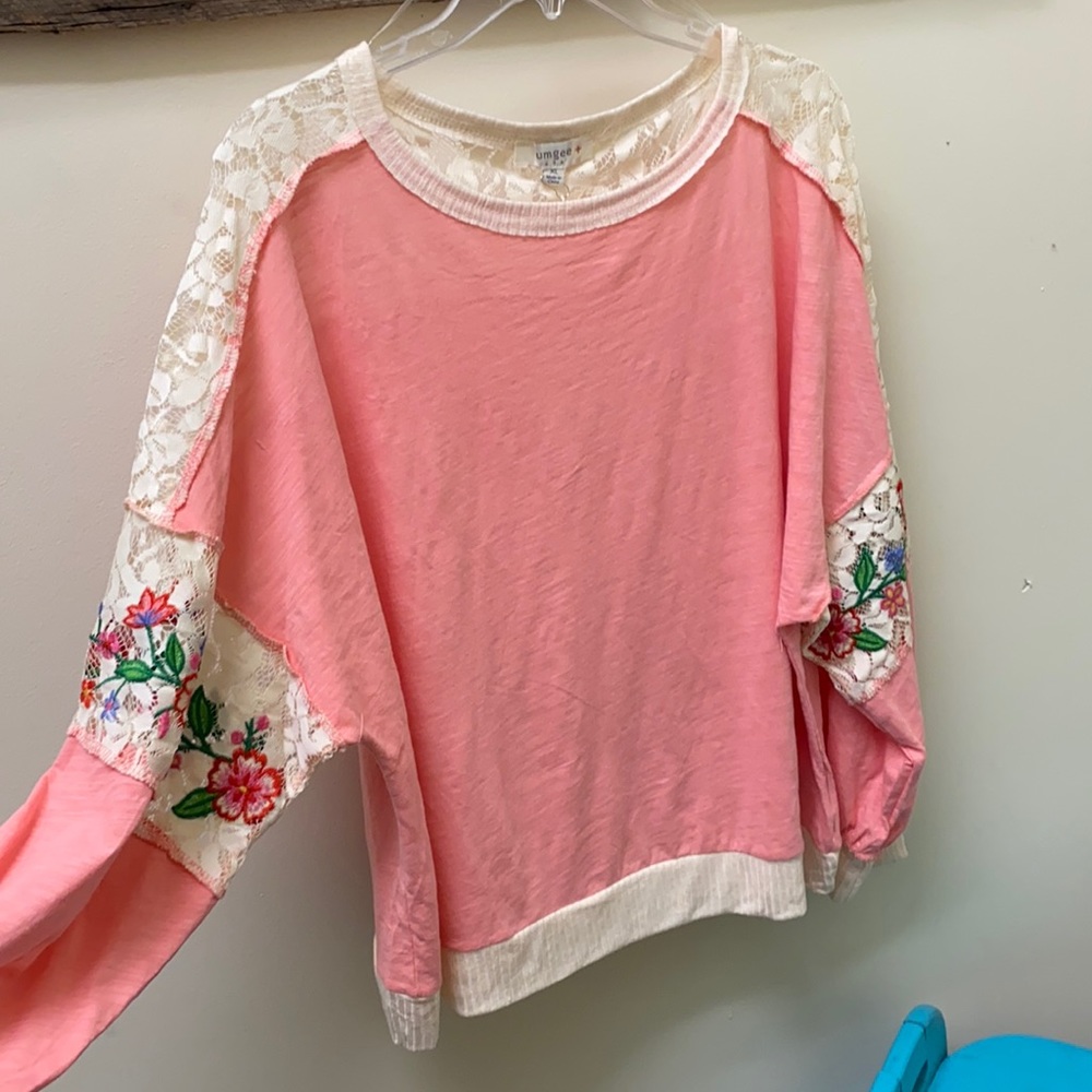 Pretty pink blouse.